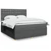 Image de vidaXL Sommier à lattes de lit avec matelas Gris foncé 180x200cm Tissu