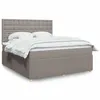 Image de vidaXL Sommier à lattes de lit avec matelas Taupe 180x200 cm Tissu