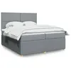 Image de vidaXL Sommier à lattes de lit avec matelas Gris clair 200x200cm Tissu