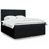 Image de vidaXL Sommier à lattes de lit avec matelas Noir 200x200 cm Tissu