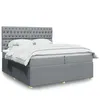 Image de vidaXL Sommier à lattes de lit avec matelas Gris clair 200x200cm Tissu