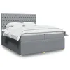 Image de vidaXL Sommier Ã  lattes de lit avec matelas Gris clair 200x200cm Tissu