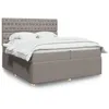 Image de vidaXL Sommier à lattes de lit avec matelas Taupe 200x200 cm Tissu