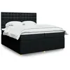 Image de vidaXL Sommier à lattes de lit avec matelas Noir 200x200 cm Tissu