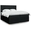Image de vidaXL Sommier Ã  lattes de lit avec matelas Noir 200x200 cm Tissu