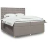 Image de vidaXL Sommier à lattes de lit avec matelas Taupe 200x200 cm Tissu