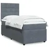 Image de vidaXL Sommier à lattes de lit et matelas Gris foncé 80x200 cm Velours