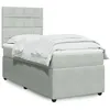 Image de vidaXL Sommier à lattes de lit et matelas Gris clair 90x190 cm Velours