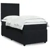 Image de vidaXL Sommier à lattes de lit avec matelas Noir 90x200 cm Velours