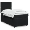 Image de vidaXL Sommier Ã  lattes de lit avec matelas Noir 90x200 cm Velours