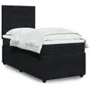 Image de vidaXL Sommier à lattes de lit avec matelas Noir 90x200 cm Velours