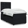 Image de vidaXL Sommier à lattes de lit avec matelas Noir 90x200 cm Velours