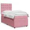 Image de vidaXL Sommier à lattes de lit avec matelas Rose 90x200 cm Velours