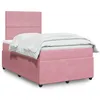 Image de vidaXL Sommier Ã  lattes de lit avec matelas rose 120x190 cm velours