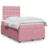 Image de vidaXL Sommier à lattes de lit avec matelas Rose 120x200 cm Velours