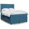 Image de vidaXL Sommier Ã  lattes de lit et matelas Bleu foncÃ© 140x190cm Velours
