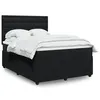 Image de vidaXL Sommier à lattes de lit avec matelas Noir 140x190 cm Velours