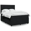 Image de vidaXL Sommier Ã  lattes de lit avec matelas Noir 140x190 cm Velours