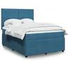 Image de vidaXL Sommier à lattes de lit et matelas Bleu foncé 140x200cm Velours