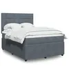 Image de vidaXL Sommier à lattes de lit et matelas Gris foncé 140x200cm Velours
