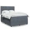 Image de vidaXL Sommier Ã  lattes de lit et matelas Gris foncÃ© 140x200cm Velours