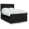 Image de vidaXL Sommier à lattes de lit avec matelas Noir 140x200 cm Velours