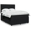 Image de vidaXL Sommier Ã  lattes de lit avec matelas Noir 140x200 cm Velours