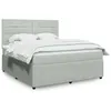 Image de vidaXL Sommier à lattes de lit et matelas Gris clair 180x200cm Velours