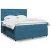 Image de vidaXL Sommier Ã  lattes de lit et matelas Bleu foncÃ© 180x200cm Velours