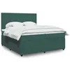 Image de vidaXL Sommier à lattes de lit et matelas Vert foncé 200x200cm Velours