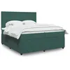 Image de vidaXL Sommier Ã  lattes de lit et matelas Vert foncÃ© 200x200cm Velours