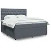 Image de vidaXL Sommier Ã  lattes de lit et matelas Gris foncÃ© 200x200cm Velours