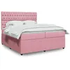 Image de vidaXL Sommier Ã  lattes de lit avec matelas Rose 200x200 cm Velours