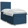 Image de vidaXL Sommier Ã  lattes de lit avec matelas Bleu 80x200 cm Tissu