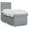 Image de vidaXL Sommier à lattes de lit avec matelas gris clair 80x200 cm tissu