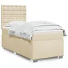 Image de vidaXL Sommier à lattes de lit avec matelas Crème 80x200 cm Tissu