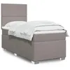 Image de vidaXL Sommier à lattes de lit avec matelas Taupe 90x190 cm Tissu