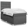 Image de vidaXL Sommier à lattes de lit et matelas Gris foncé 90x190 cm Tissu