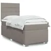 Image de vidaXL Sommier à lattes de lit avec matelas Taupe 90x190 cm Tissu