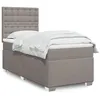 Image de vidaXL Sommier à lattes de lit avec matelas Taupe 90x190 cm Tissu