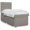 Image de vidaXL Sommier Ã  lattes de lit avec matelas Taupe 90x190 cm Tissu