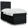 Image de vidaXL Sommier à lattes de lit avec matelas Noir 90x200 cm Tissu