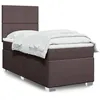 Image de vidaXL Sommier à lattes de lit avec matelas Marron foncé 90x200 cm
