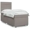 Image de vidaXL Sommier à lattes de lit avec matelas Taupe 90x200 cm Tissu