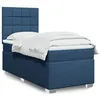 Image de vidaXL Sommier à lattes de lit avec matelas Bleu 90x200 cm Tissu
