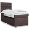 Image de vidaXL Sommier à lattes de lit avec matelas Marron foncé 90x200 cm