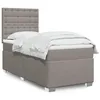 Image de vidaXL Sommier à lattes de lit avec matelas Taupe 90x200 cm Tissu