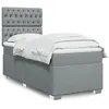 Image de vidaXL Sommier à lattes de lit avec matelas Gris clair 100x200cm Tissu