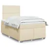 Image de vidaXL Sommier à lattes de lit avec matelas Crème 120x200 cm Tissu