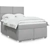 Image de vidaXL Sommier à lattes de lit avec matelas Gris clair 140x190cm Tissu